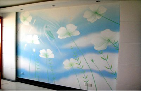 来宾画墙绘怎么画好白云的蓬松感？