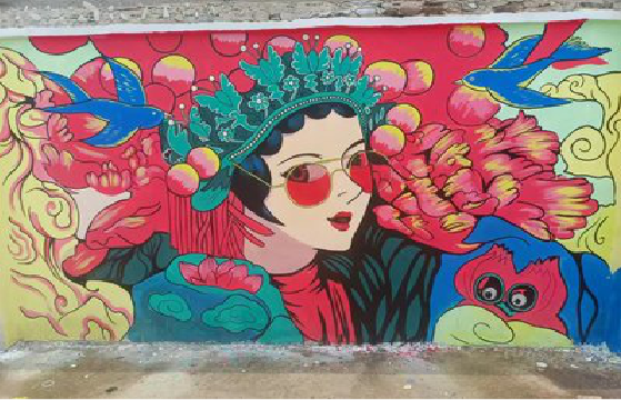 来宾墙体彩绘-网红墙