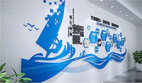 来宾海浪主题文化墙如何设计?