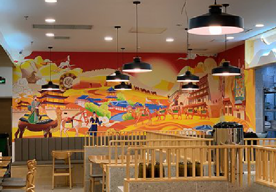 来宾商业空间彩绘介绍。